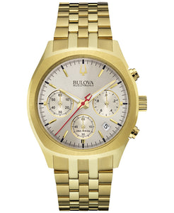 Bulova Men's Chronograph Silver Dial Gold Tone Watch